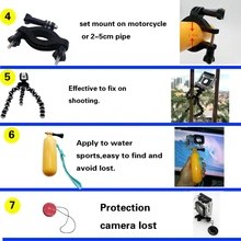 Gopro Hero 5 Accessories Selfie Monopod Octopus Tripod For go pro hero 5 4 3+ 3 2 1xiaomi yi eken h9r sj4000 action camera kit02