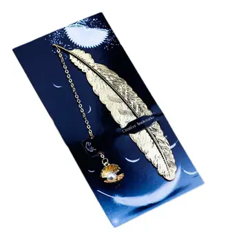 

1pcs Retro Metal Feather Bookmark Marque Page Creative Book Mark Korean Stationery Gift Package School Supplies r20
