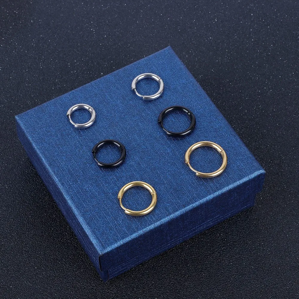 1 шт. серьги-кольца серебряные золотые серьга-Кольцо из нержавеющей стали в виде капель с кристаллами в форме Для женщин Для мужчин сережки клипсы Цветной креолы Huggie серьги