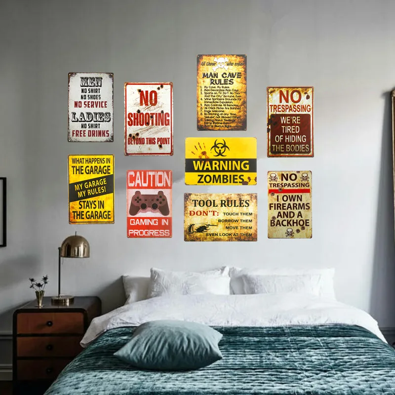 

DL Bedroom art wall Metal Poster Retro Pub Home Craft Decor Vintage Wall art painting 20*30 CM Mix Items