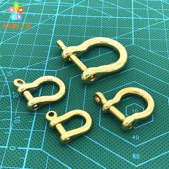 

5 pcs Solid Brass U shaped Buckle Shackle Survival Vintage Key Ring Paracord Bracelet Chainkey DIY free shipping Wholesale