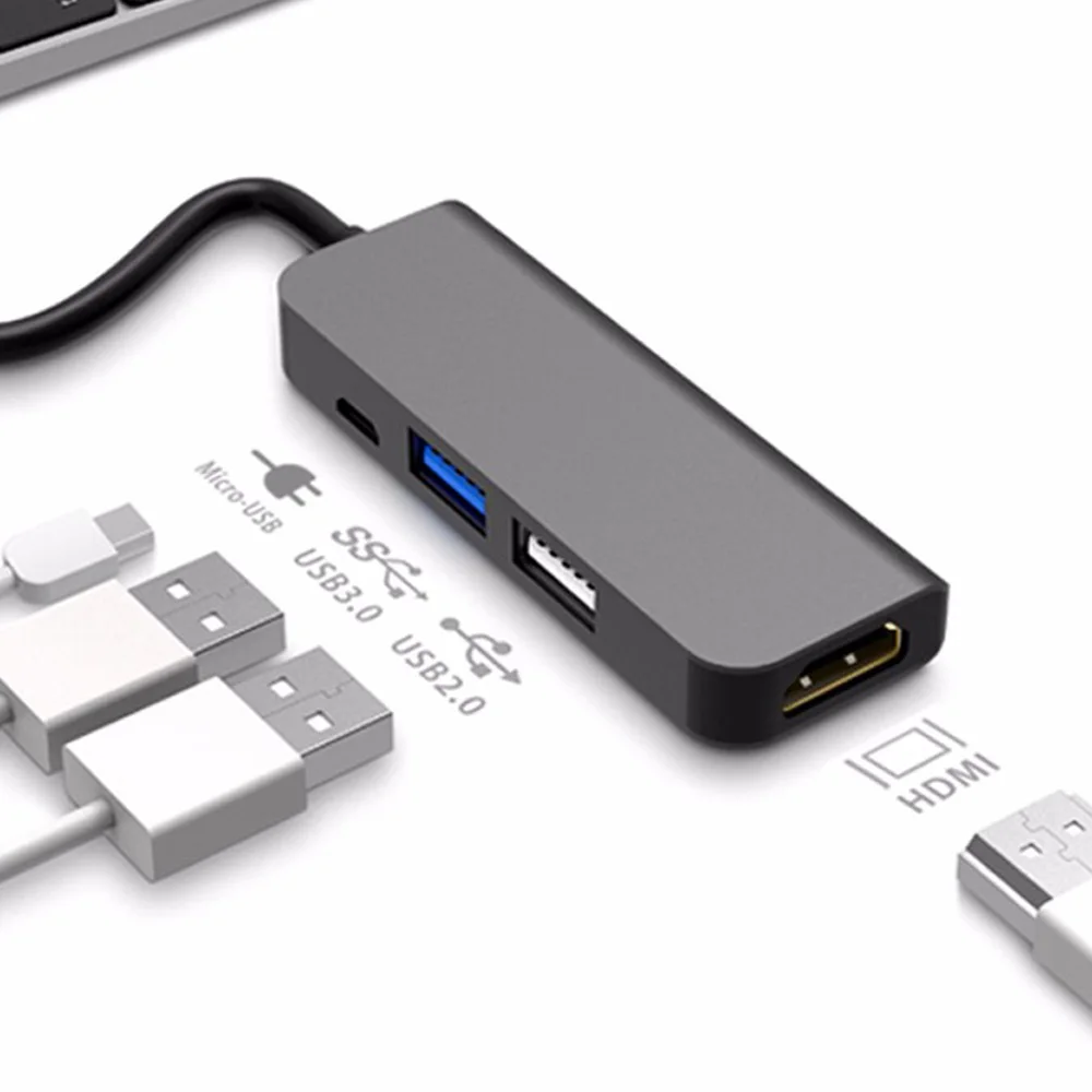 USB C концентратора Тип C до 4 K HDMI хаб USB 3,0 USB2.0 адаптер Micro Зарядка через usb Порты и разъёмы для MacBook Pro samsung Galaxy S8 huawei P20 Pro