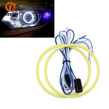 

POSSBAY 60/70/80/90/100/110mm Car 12V COB LED CCFL Halo Rings Angel Eyes Fog Light Head Lamp White 1 Pair