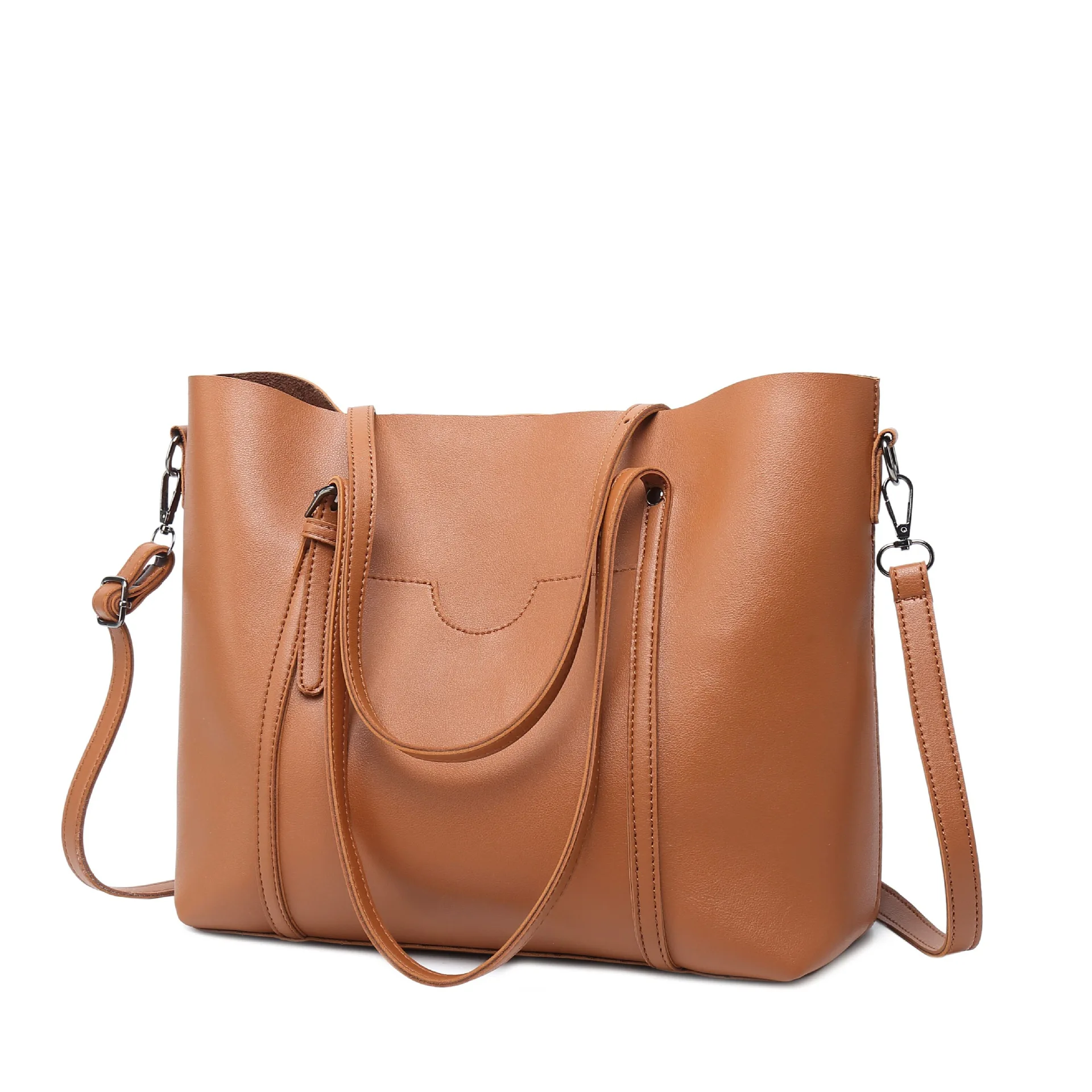 

2019 Women Shoulder Bag Fashion Women Handbags Ladies Pu Leather Large Capacity Tote Bag Casual Women Messenger Bag Green Brown
