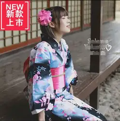 Новые женские хлопковое кимоно в японском летнее кимоно, кардиган-кимоно Yukata пояс повязка на голову;