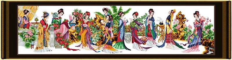 Вышивка крестиком joysunday набор для рукоделия Twelve Jinling ladies Ren mansion DMC14CT11CT гостиная спальня офис отель Заводская распродажа