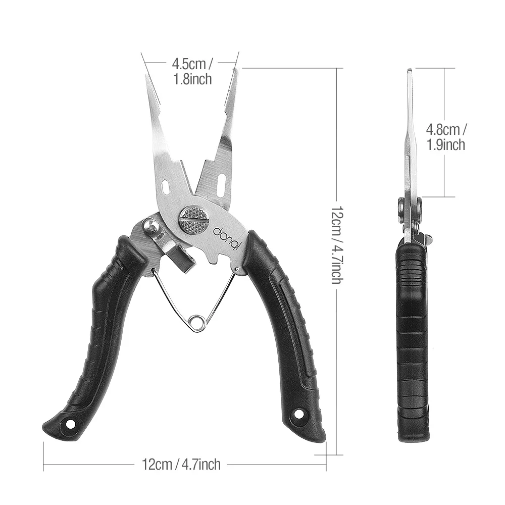 DONQL многофункциональные рыболовные плоскогубцы, леска, резак, крючок для удаления, ножницы из нержавеющей стали, рыболовный зажим, аксессуары, пружинная веревка