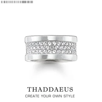 

Three Rows White Zirconia Ring,Thomas Style Glam Fashion Good Jewerly For Women,2018 Ts Gift In 925 Sterling Silver,Super Deals