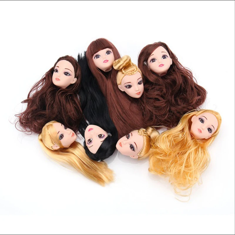 3D голова коричневый вьющиеся волосы DIY аксессуары для куклы Барби лучший подарок для девочки детская игрушка wt001-1