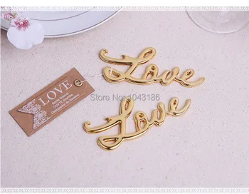 

Free Shipping Silver Gold Love Bottle Opener For Wedding Party Favors Metal Vintage Wedding Gifts For Guests+Card 20pcs/lot