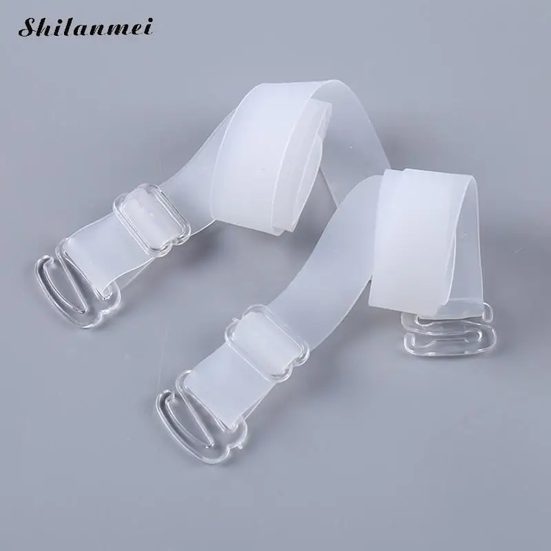 1Pair Silicone Bra Straps Belt Women's Elastic Black White Silicone Bra