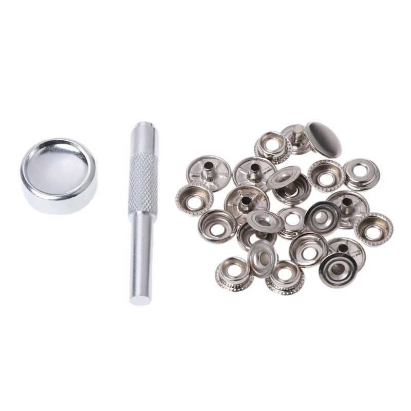 

Metal Snap Fastener with 6 Fasteners Kit Press Studs Button Tool Set DIY Craft W215