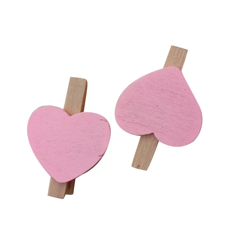 10 pcs Clips Mini Love Heart Wooden Clothes Photo Paper Peg Pin Clothespin Clips Multicolor Holiday DIY Decorations #4j03 (13)