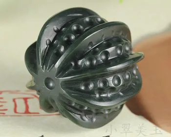 

Natural jadeite walnut Xinjiang Hetian green shone walnut handball