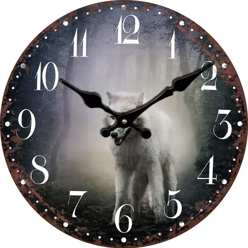 Compra animales reloj de pared online al por mayor de china ... Fondo de pared frozen vintage infantil