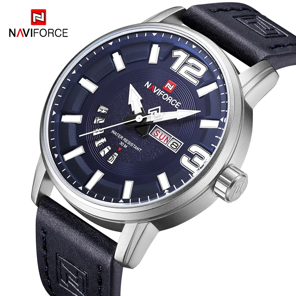 

2019 Relogio NAVIFORCE Blue Quartz Watch Men Top Brand Luxury Sport Mens Watches Casual Waterproof Army Military Wristwatches