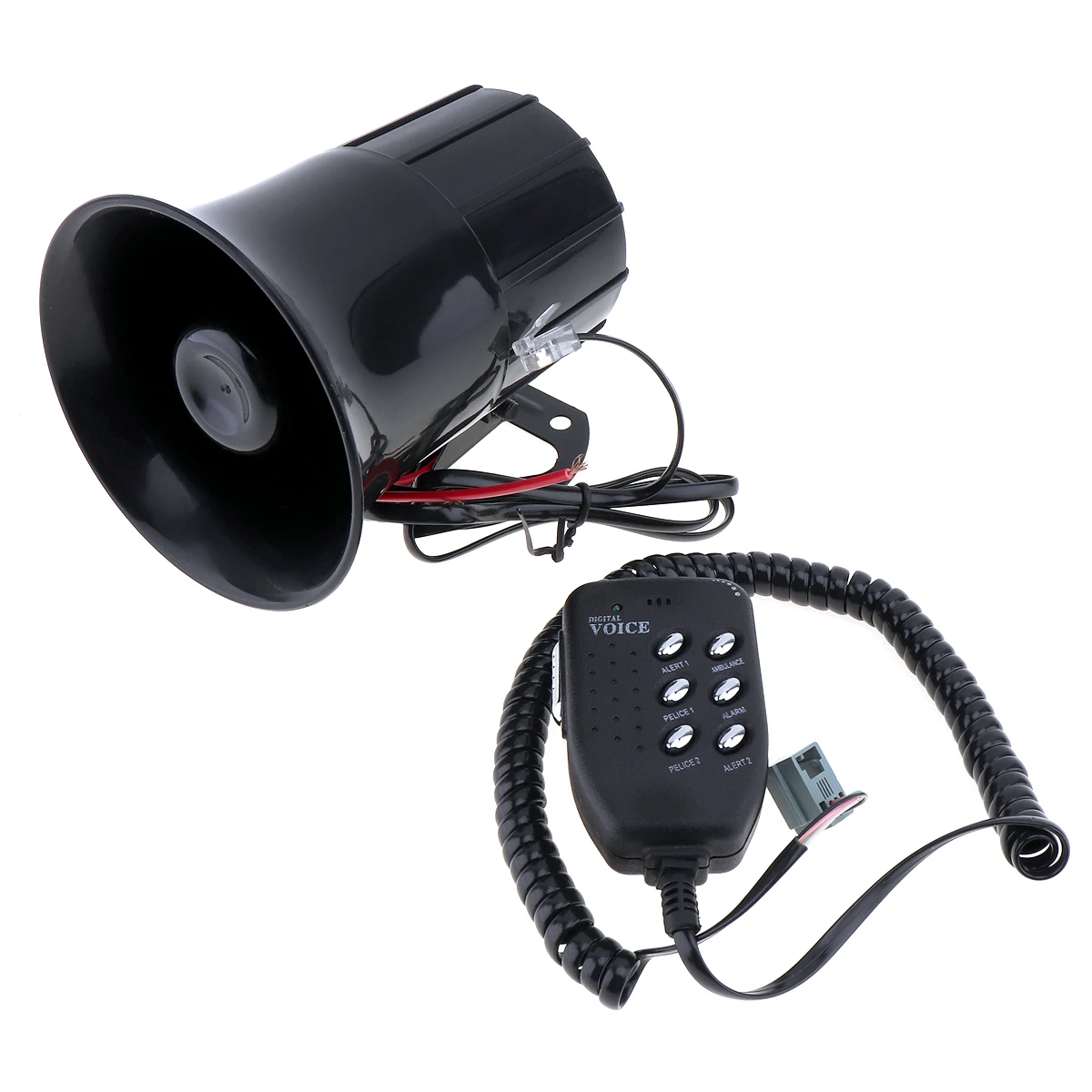 6 Sound 100W Tone Loud Horn Motorcycle Auto Car Vehicle Truck <br />Speaker Warning Alarm Siren Police Fire Ambulance Horn Loudspeaker-in <br />Multi-tone
