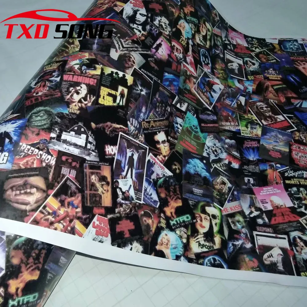 

HD677 Digital printing Graffiti Stickerbomb Vinyl Wrap Car Motorcycle Scooter Wrapping Decal Film Air Bubble 18 Kinds