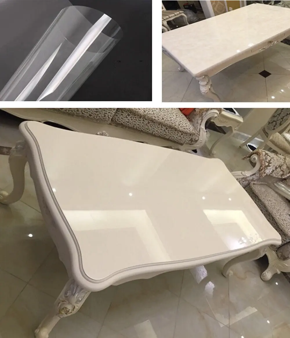 

Transparent Paint Coffee Table Marble Desktop Protective Film Kitchen Self Adhesive Wallpaper TB-02G Size 1M X 30M (40inx100ft)