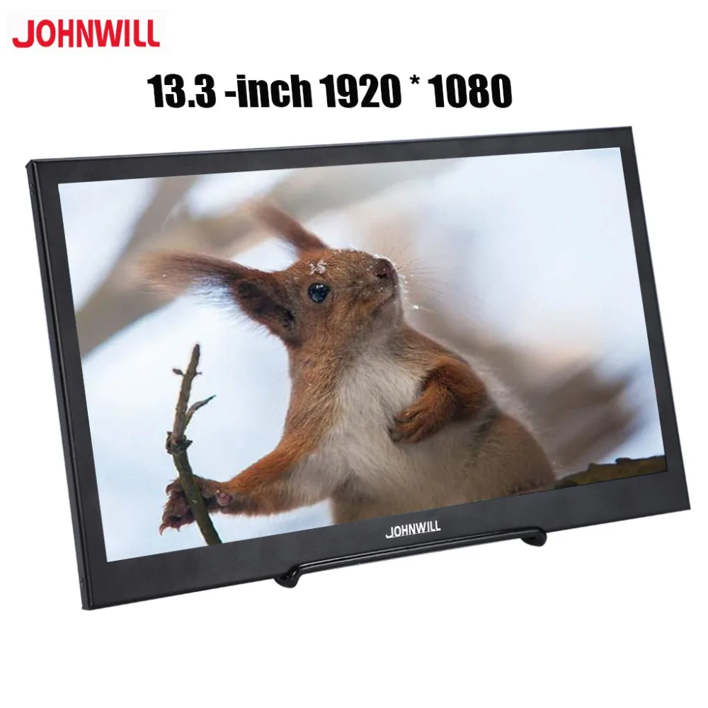 

13.3 inch LCD Portable IPS Monitor Full HD Screen 1920x1080 Gaming PC Ultra Thin Black Metal Shell 2HDMI/USB Speaker PS4