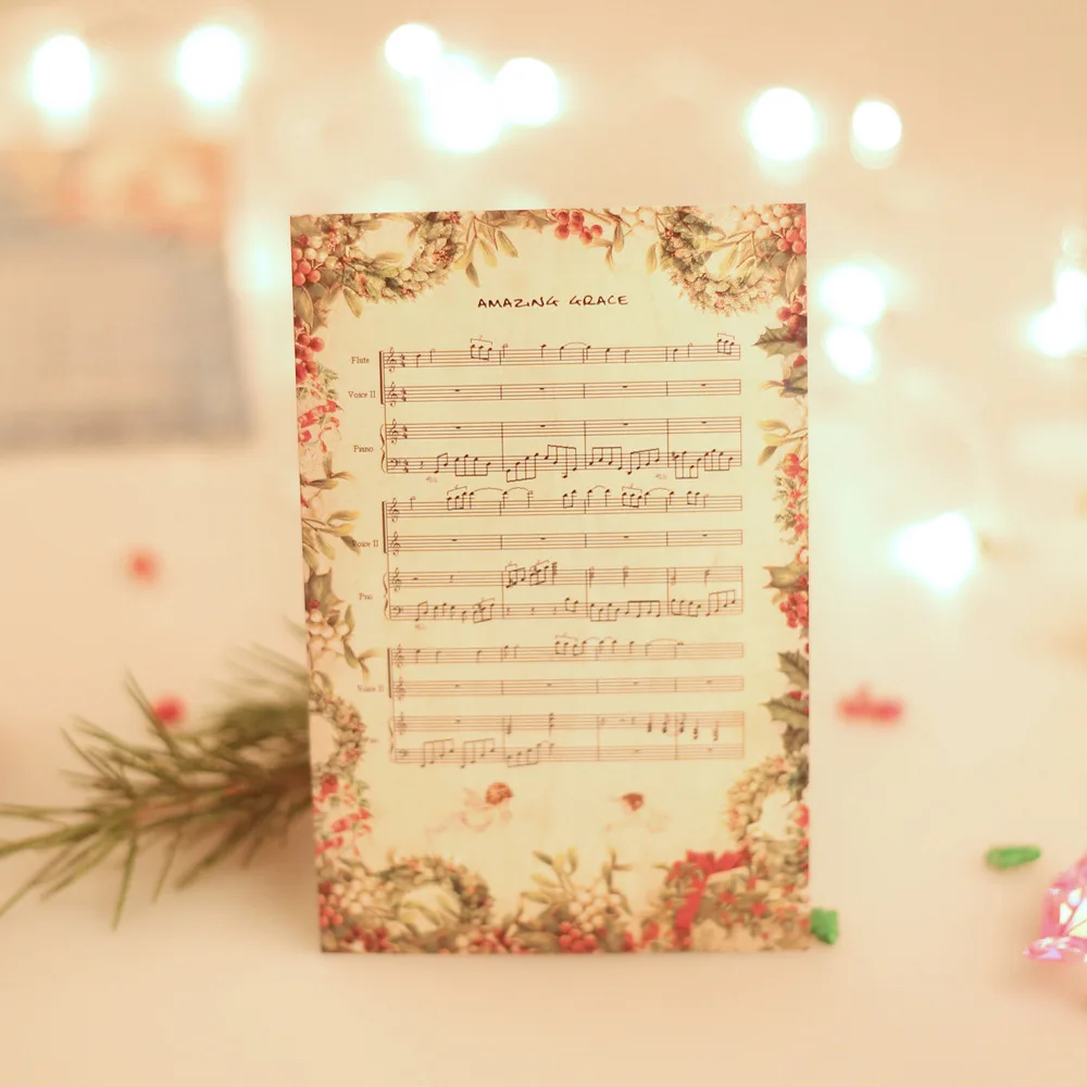 30 шт./лот открытка с надписью Merry Christmas Songs Рождественская на день рождения