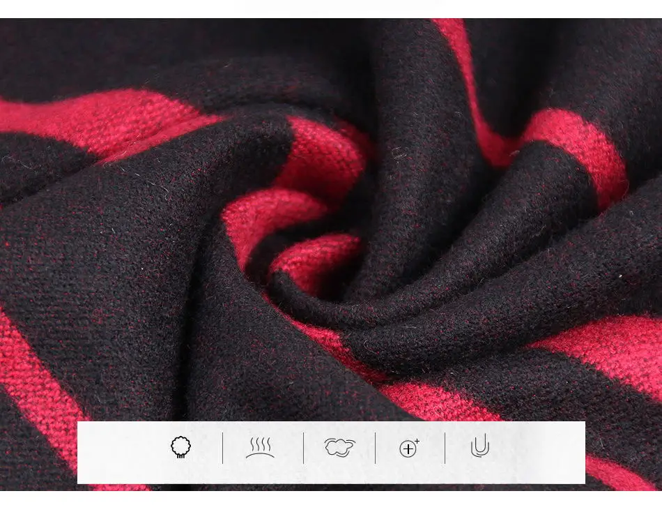 Wuaumx брендовый Зимний дизайнерский шарф мужские базовые шарфы в полоску для мужчин теплый шарф шали Мягкий теплый шейный платок foulard homme