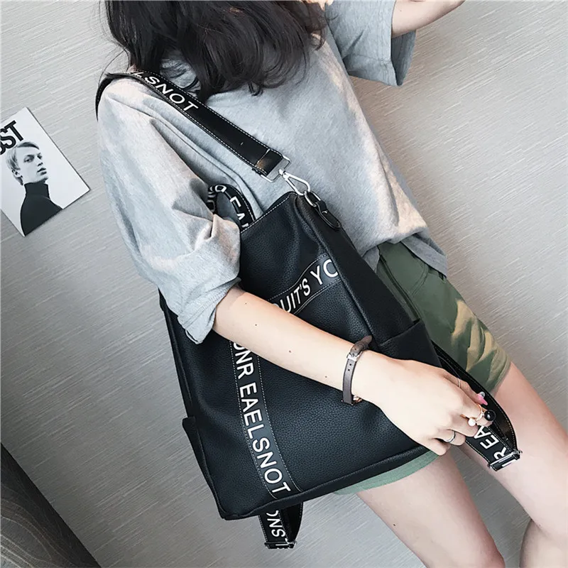 Backpack Female 2018 New Korean Wild School Wind Student Bag Casual Color Letter Backpack Travel Bag