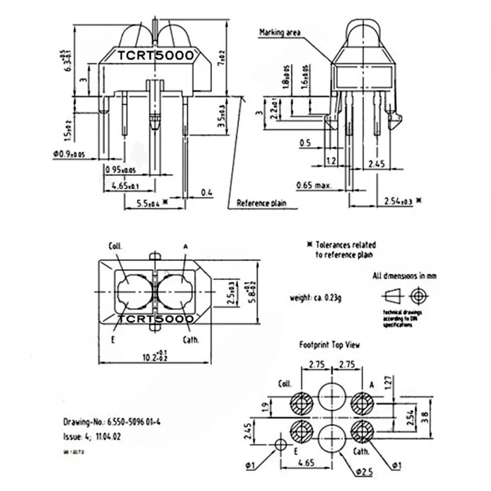 TCRT5000L TCRT5000 светоотражающий оптический датчик инфракрасный ИК-фотоэлектрический переключатель