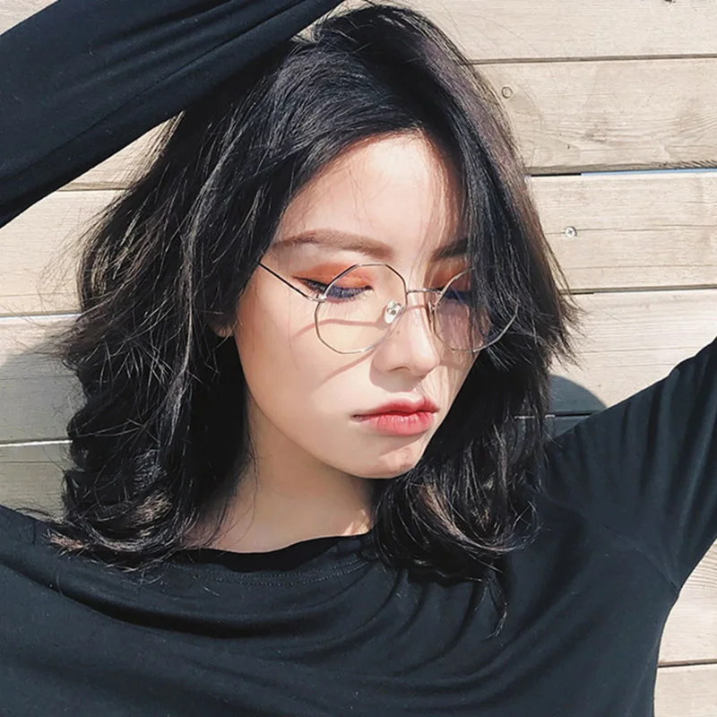 

Fashion ladies clear men eyeglasses vintage eye glasses 2019 retro luxury brand designer square Small hexagon women sunglasses