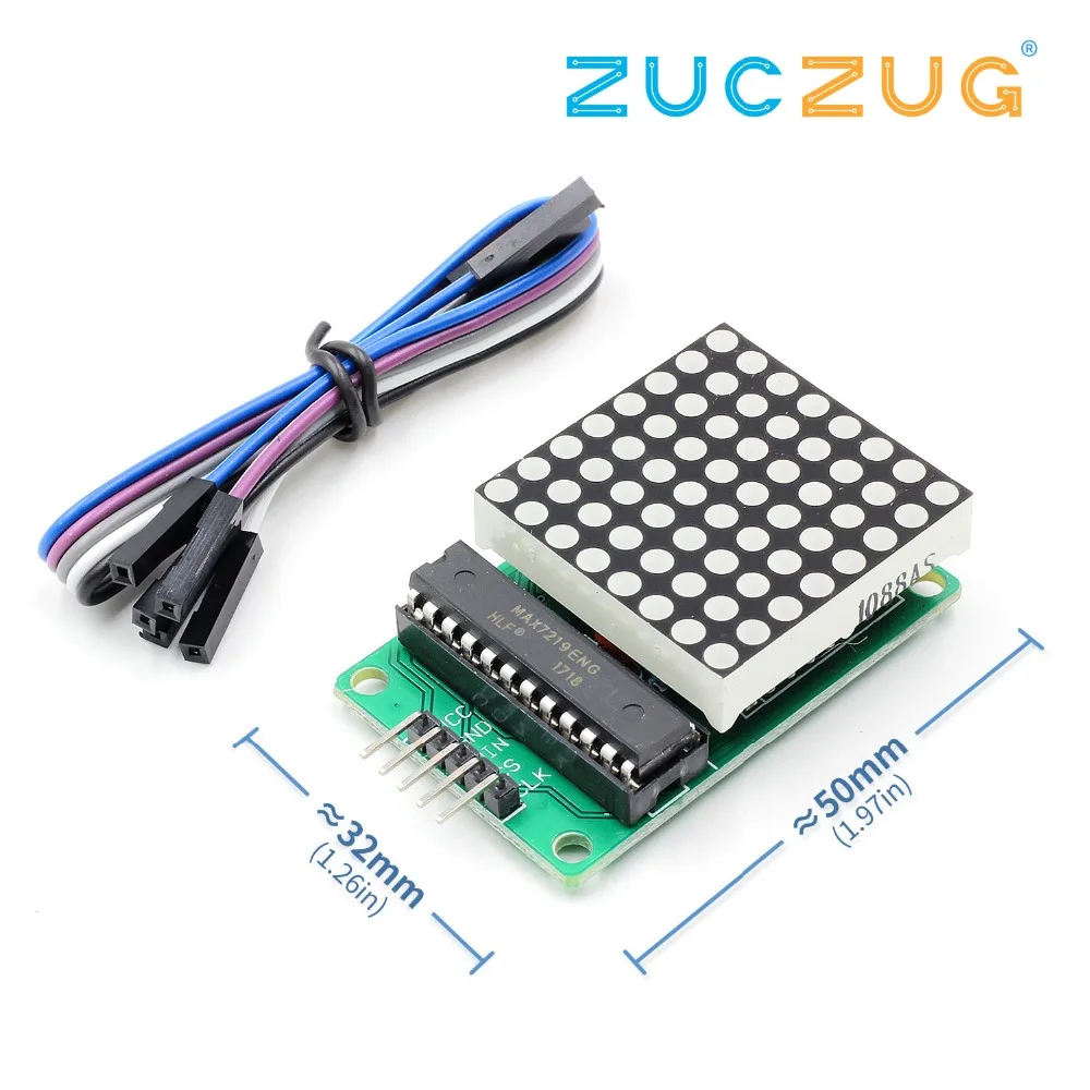 MAX7219 точечный модуль светодиодной матрицы MCU светодиодный управления дисплеем 5 в