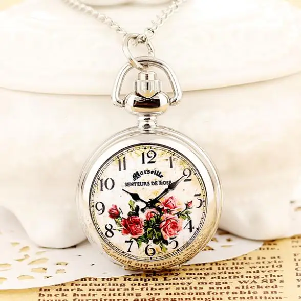 

New Fashion Men and Women Pocket Watch Quartz StainlessSteel Pocket Watch Steampunk Fashion Print Free Shipping RelogioMasculino