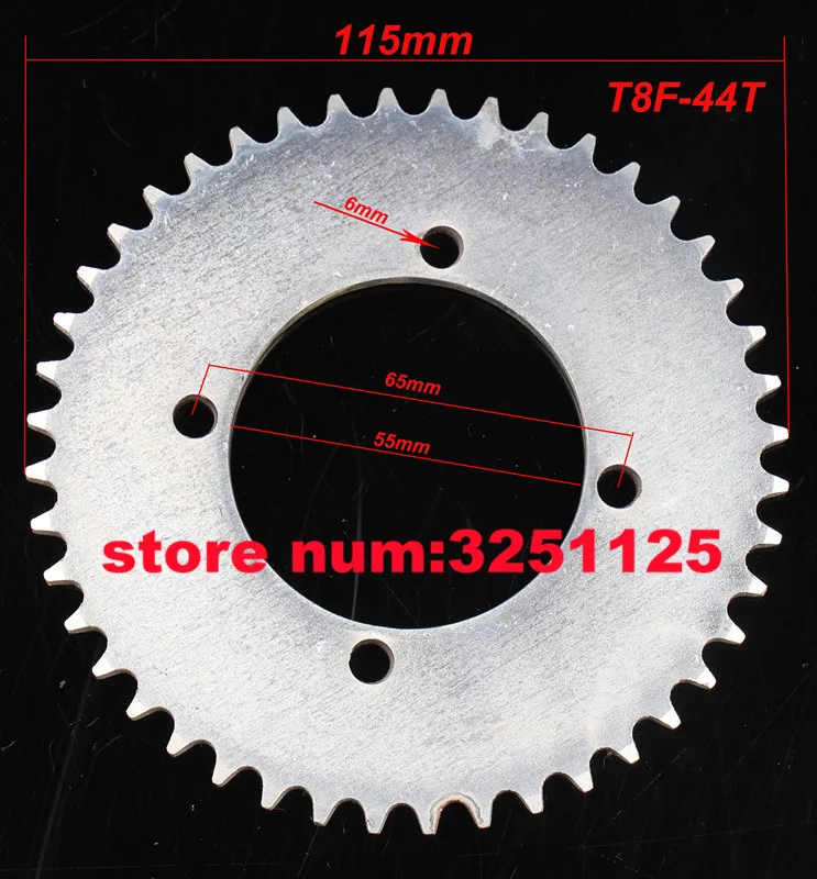 THE MOTOR Store rear sprocket t8f 44t silver 54mm 44 tooth mini moto