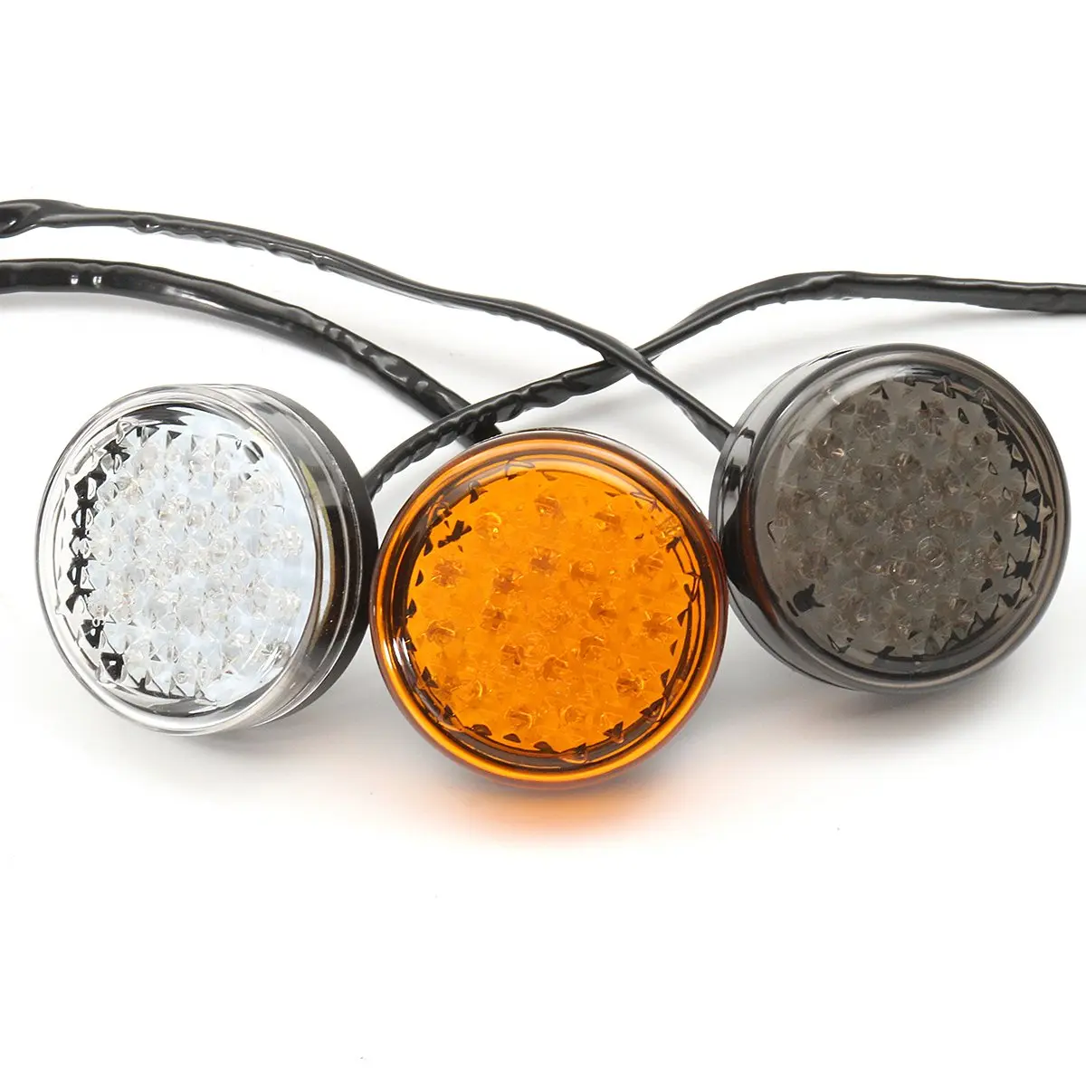 

A Pair Universal Motorcycle Bike Round LED Turn Signal Indicator Blinker Light Lamp