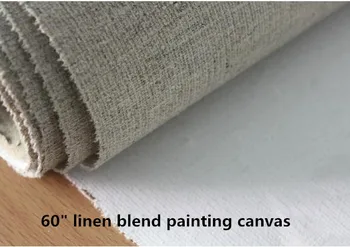 

60" wide Linen blend fine texture painting canvas for student practice 330gsm