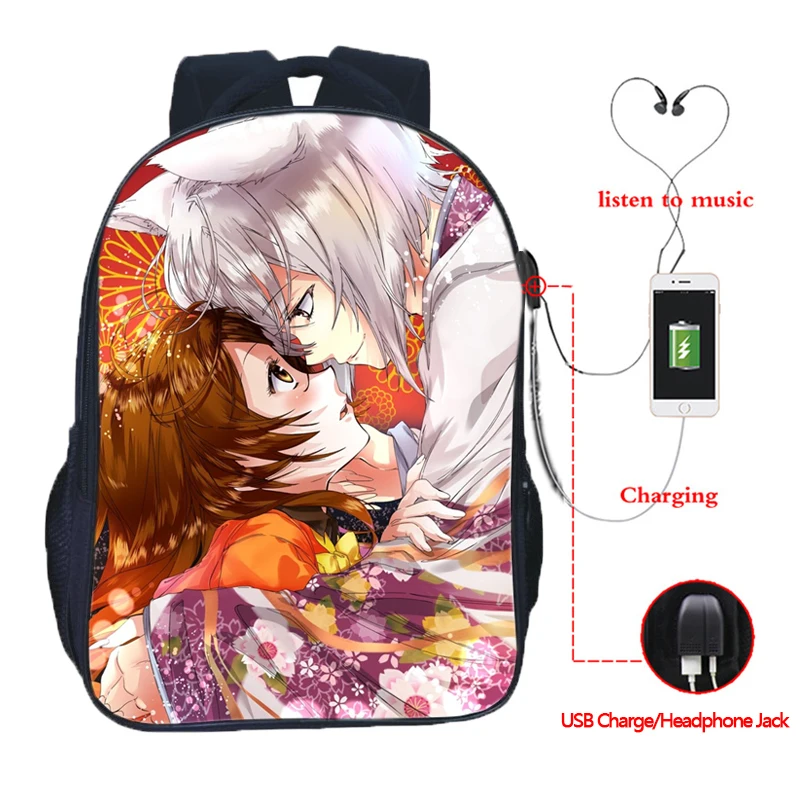 

Beautiful Kamisama Kiss USB Charging Rucksack Students School Bags Travel Bags Casual Backpack
