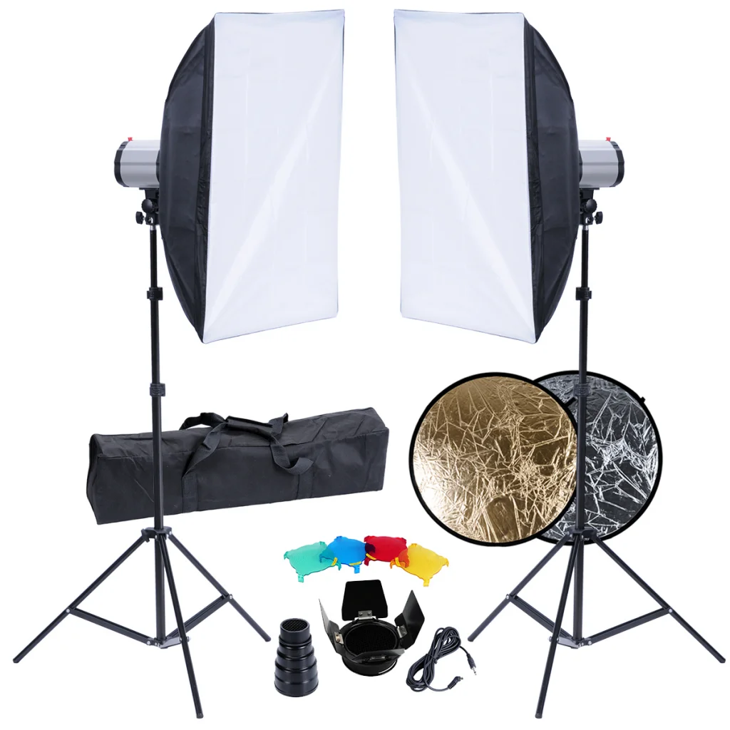 Buy Photo Studio Kit 2 Flash Lights 2 Softboxes 2