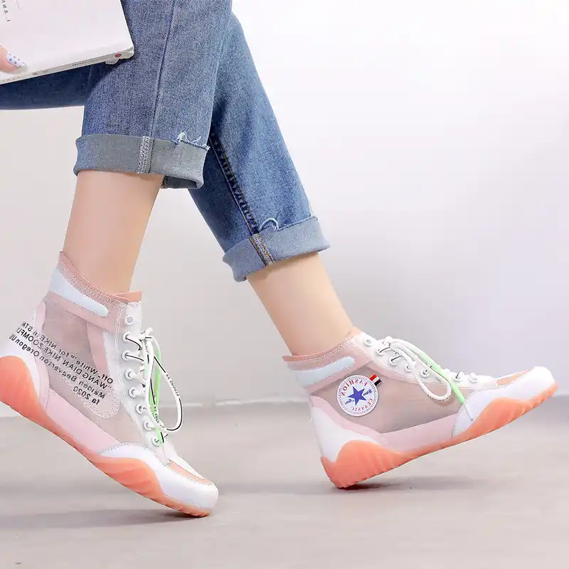 Womens Flat Bottom Wild Student Casual high-top Canvas Womens Flat Bottom Wild Student Casual high-top Canvas