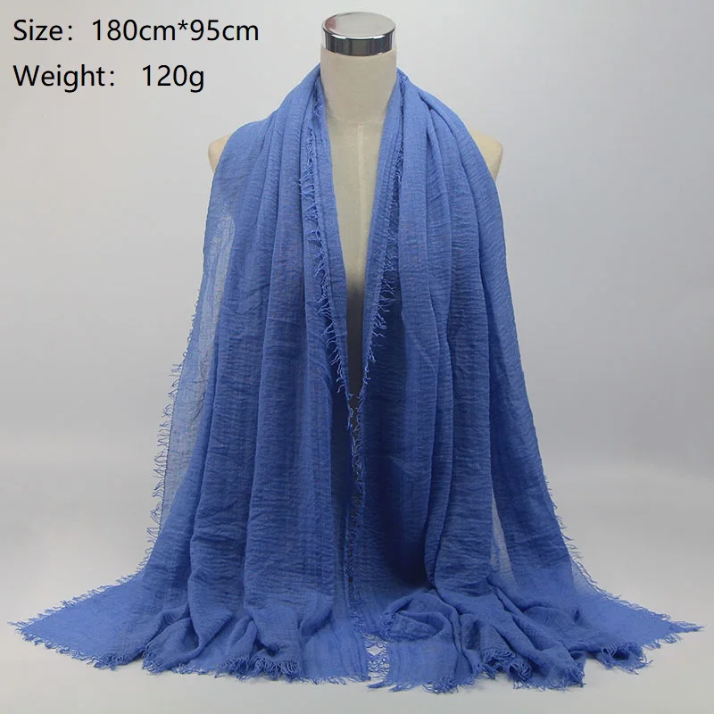 M-MISM-Ethnic-Oversize-Muslim-Crinkle-Hijab-Head-Scarf-Women-Solid-Bubble-Cotton-Shawls-And-Wraps