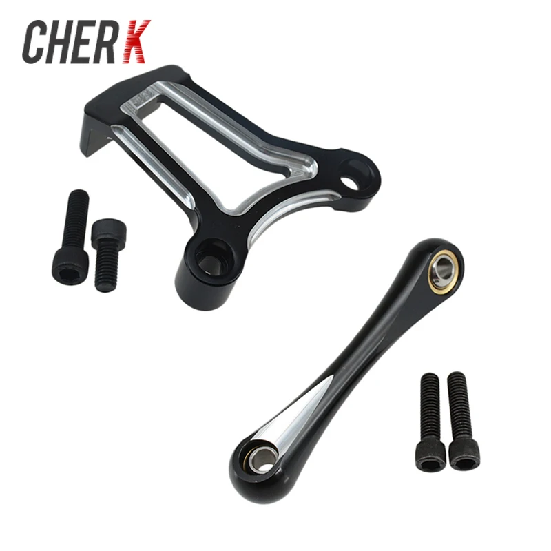 

Cherk Motorcycle Deep Cut Billet Front Engine Mount Bracket Stabilizer Link For Harley Touring Street Glide Road King 09-16
