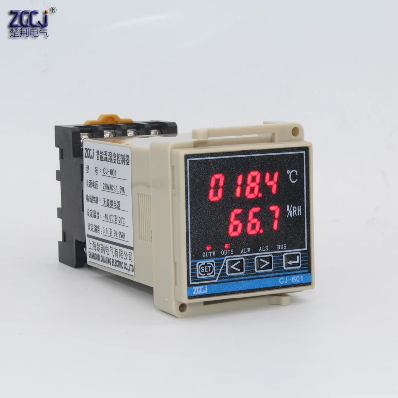 

Small size 48*48mm DIN 35mm mounting humidity and temperature controller temperature and humidity meter with humiture sensor