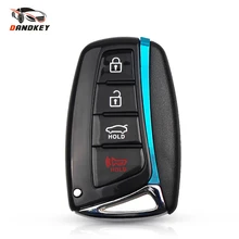 Dandkey 4 Buttons Key Case Remote Key Shell For Hyundai Genesis 2013-2015 Santa Fe Equus Azera Smart Key Fob Uncut TOY40 Blade