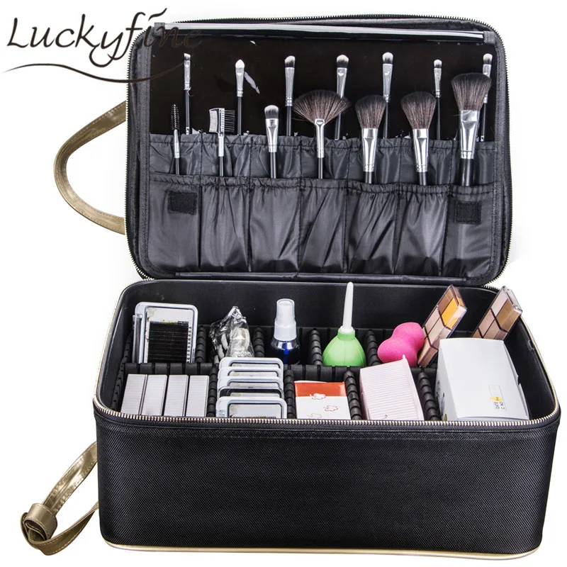 Professional Makeup Organizer Makeup Brush Bags Women Bolso Mujer Cosmetic Case Large Capacity Storage Bag Beauty Art Tool Box
