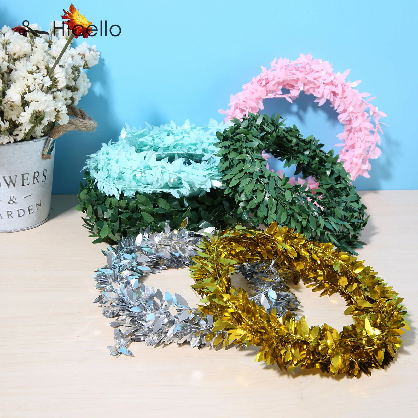 7.5M Silk Artificial Flower DIY Crafts Wreath Leaves Garland Leaf Vine Iron Wire