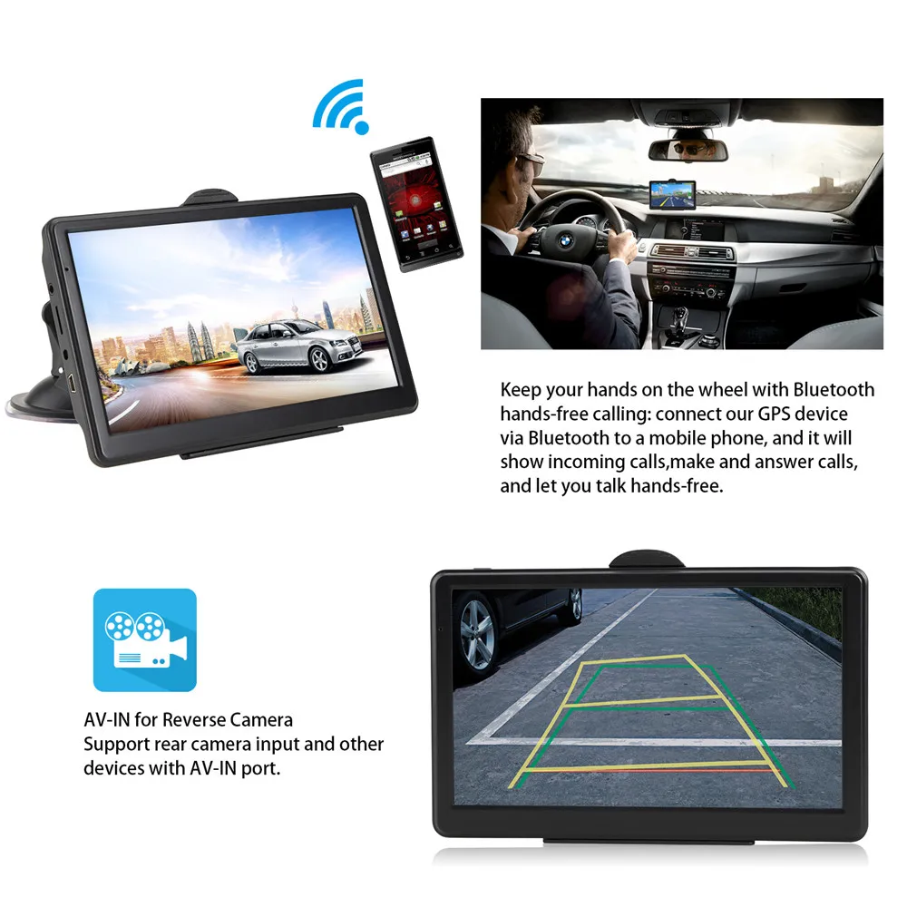 7 &quotемкостный экран для автомобиля GPS навигация 8 Гб MTK800M Sat Nav + Бесплатные карты