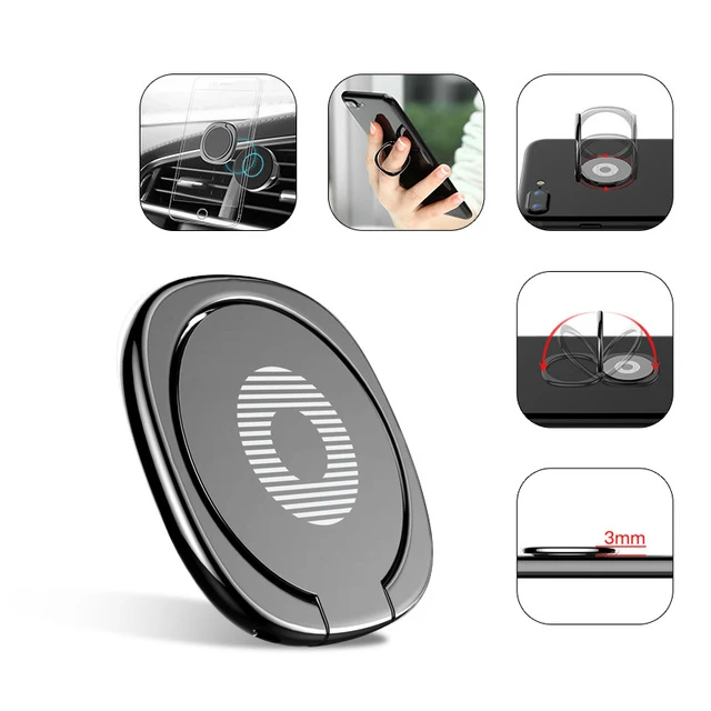 Finger Ring Holder 360 Degree Metal Mobile Phone Holder Universal For iPhone XR XS Max For Samsung Magnetic Car Phone Holder
