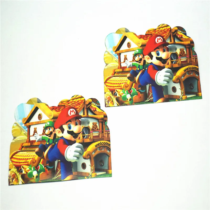 

10pcs/lot Cartoon super mario Party Invitation Cards For Invitation Friends to join the wonderful party Funny Things