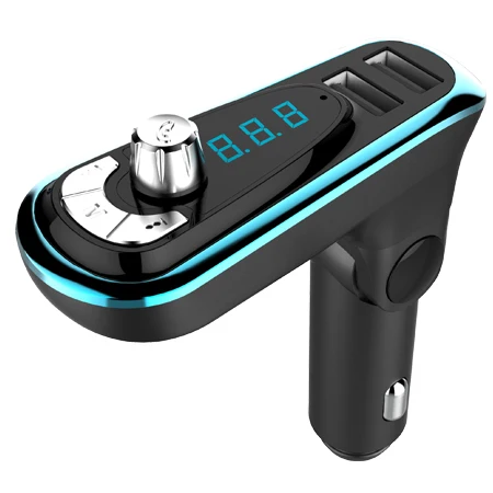 YASOKRO Bluetooth автомобильный комплект громкой связи fm-передатчик модулятор Автомобильный аудио mp3-плеер с детектором напряжения двойной USB Автомобильное зарядное устройство - Название цвета: Синий