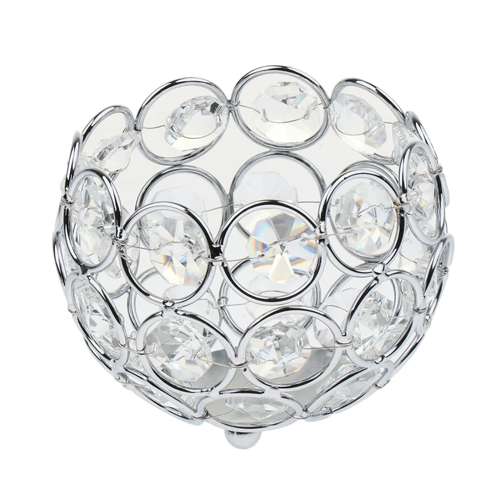 16 Pieces Candle Holder Crystal Ball Candlestick Holiday Party Coffee Cafe Table Decoration Crafts