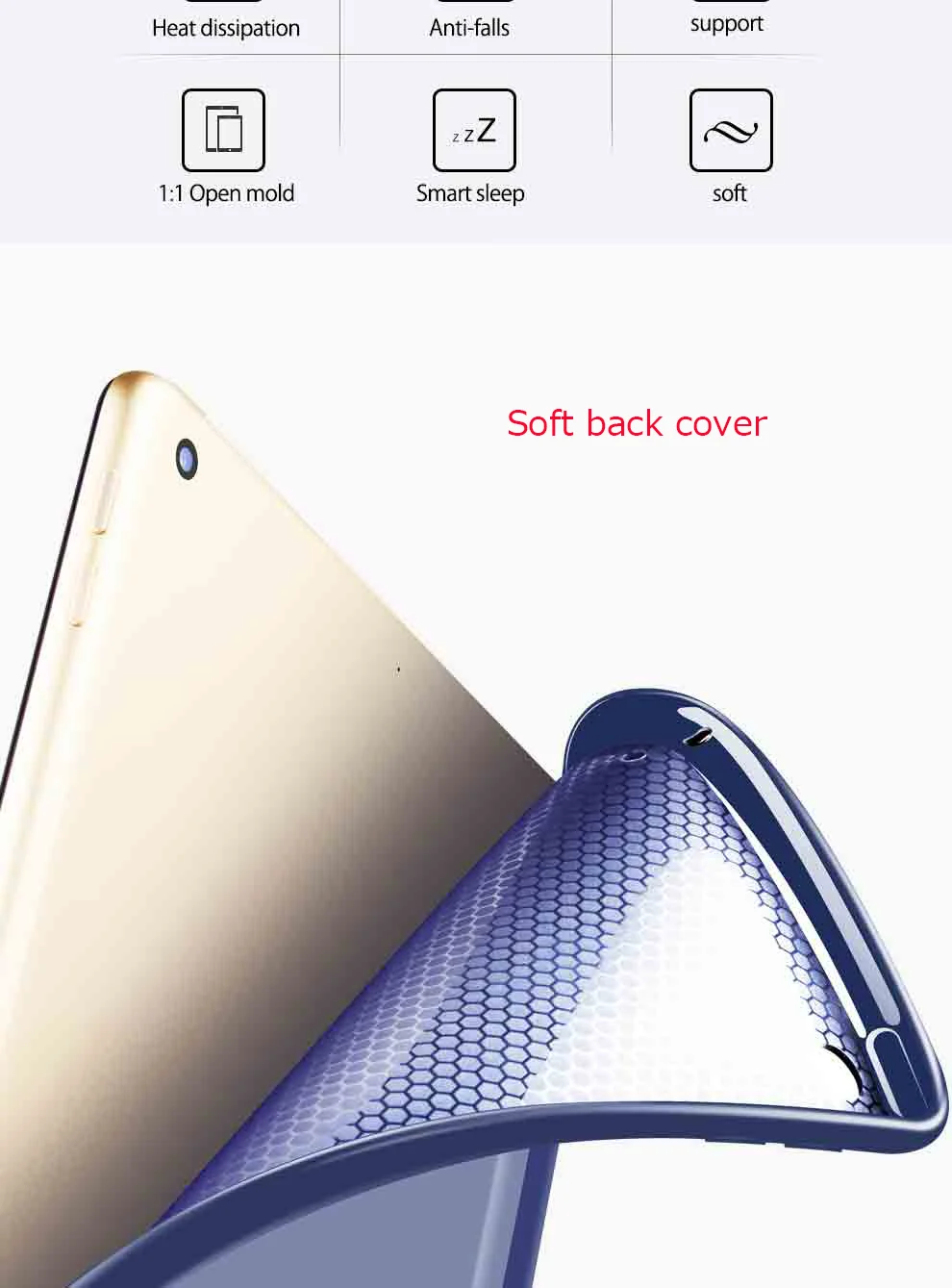 Умный чехол для iPad Mini 4 футляр из искусственной кожи и ТПУ силикона мягкая задняя