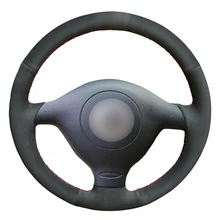 Черная замша DIY Ручная прошивка автомобиля рулевое колесо Крышка для Volkswagen VW Golf 4 1998-2004 Passat B5 1996-2005 поло